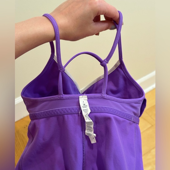 Lululemon Live Lightly Tank Power Purple/White - Size 4 - Picture 9 of 10